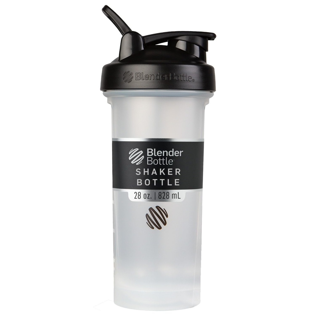 BlenderBottle Classic V2 Shaker Bottle Perfekt für Protein Shakes und Pre Workout, 28-Ounce, Klar/Schwarz