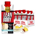 Lean Body Ready-to-Drink Pina Colada Protein Shake, 40g Protein, Whey Blend, 0 Zucker, Glutenfrei, 22 Vitamine & Minerals, 17 Fl Oz (Pack von 12)