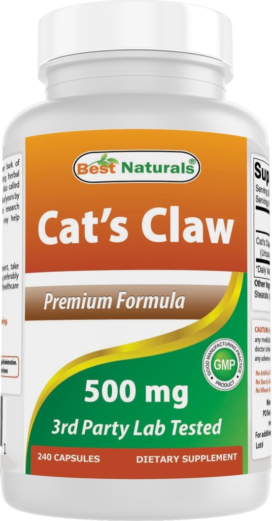Best Naturals Cat's Claw Kapsel, 500 mg, 240 Count