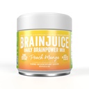 BrainJuice Nootropics Brain Support Supplement, Gluten Free Powder for Energy and Focus, Drink Mix with L Theanine, Alpha GPC, Vitamin B, Organic Green Tea Extract (Peach Mango)