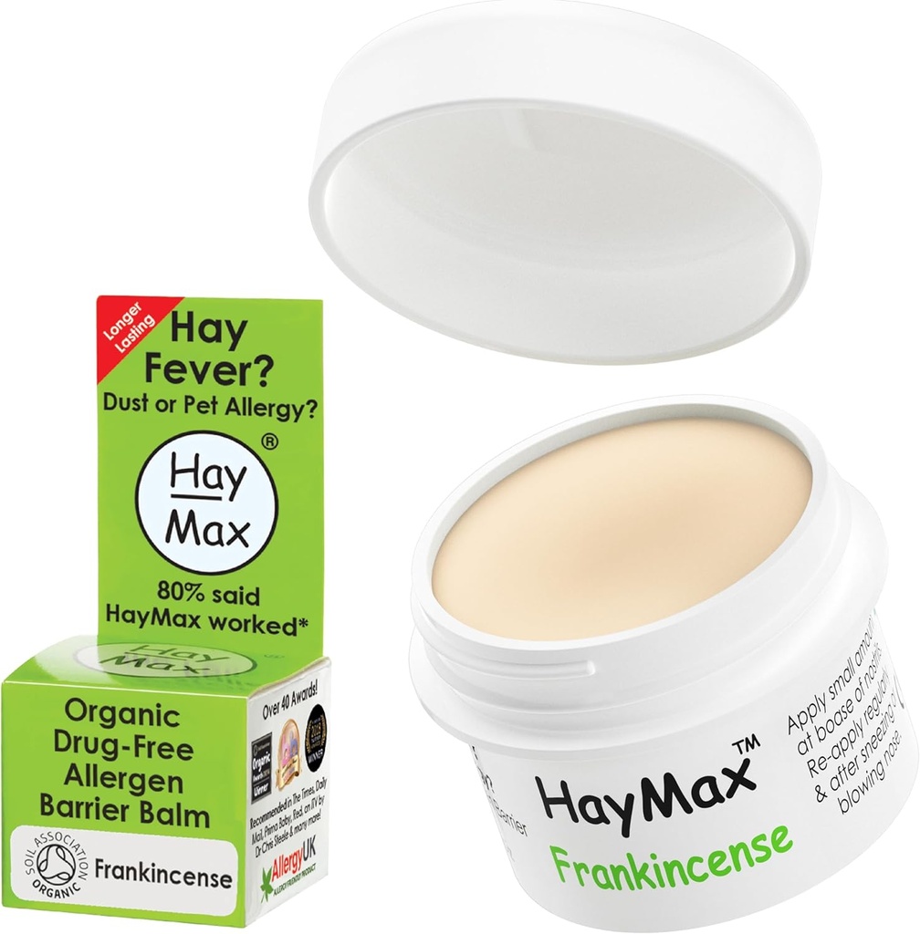 HayMax Allergen Barrier Balm - Frankincense 0.17 fl oz - Organic, Natural & Non-Drowsy Hay Fever & Allergy Relief Balm - Blöcke Pollen & Allergen Partikel - Toll für Erwachsene, Kinder & Schwangere Frauen