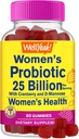 25 Billion Probiotics für Frauen Gummi mit Cranberry und D-Mannose - 12 Strains - Vaginale Gesundheit, Verdauungsunterstützung, Gut Health und feminine Gesundheit - 60 Gummis