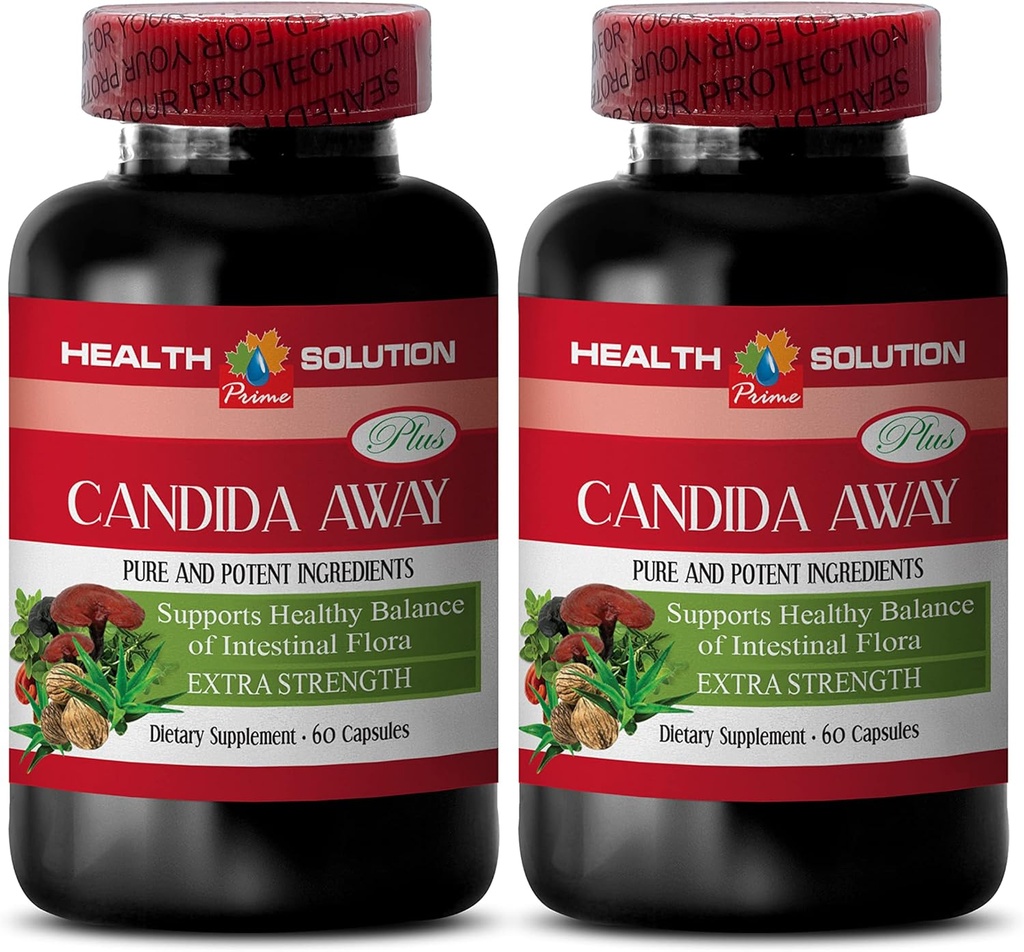 Natürliche Detox Pillen - Candida Away Plus - Candida Quick Cleanse - Candida Support - Candida Support Kapseln - Candida Cleanse Extra Strength - Candida Overgrowth - 2 Flaschen 120 Kapseln