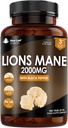 Neue Blatt Produkte Lions Mane Mushroom Extract Supplement 2000mg - 180 High Strength Vegan Tabletten mit schwarzem Pfeffer - (Nicht Pulver oder Kapseln) Made in UK