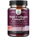 Advanced Multi Collagen Peptides Pills 120ct - Biotin and Collagen Supplement with BioPerine and Hair Skin Nails Vitamins for Women Men - Multi Pills for Women with Types 1 2 3 5 & X