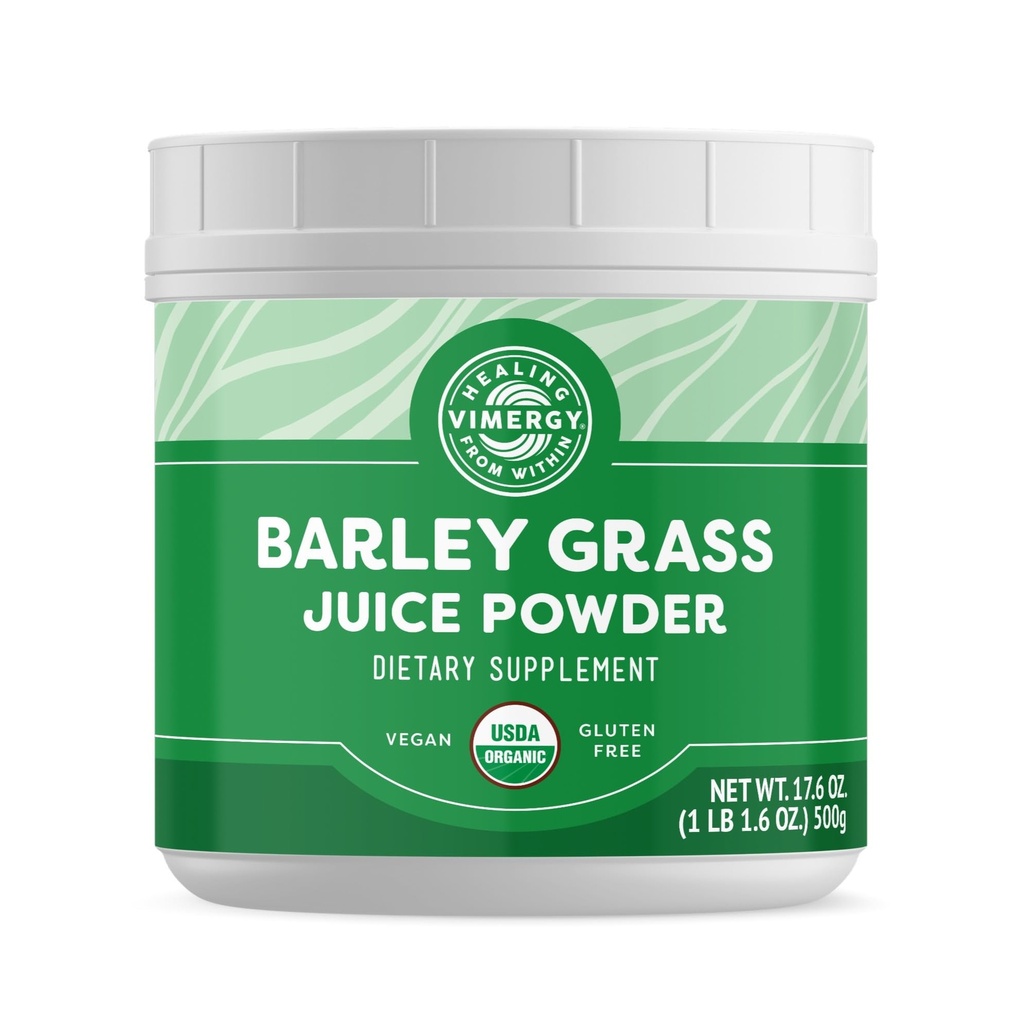 Vimergy Gerste Grass Juice Pulver Nahrungsergänzung - 0.8g pro Servieren (625 Servieren) – Saubere Superfood-Formel – fördert Herz-Kreislauf-Gesundheit* – Bio, Vegan & Glutenfrei – Wertgröße 500g