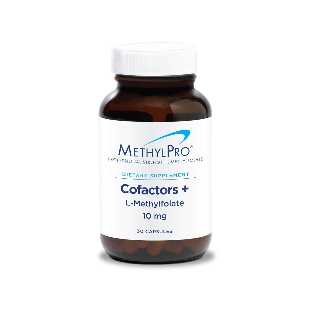 MethylPro L-Methylfolat 10 mg + Cofactors - L Methyl Folate Supplement für Damen und Herren, Methyliertes Vitamin B9 (5-MTHF) mit B6 und B12 für Brain Health, Focus und Calm - 30 Kapseln (Pack von 1)