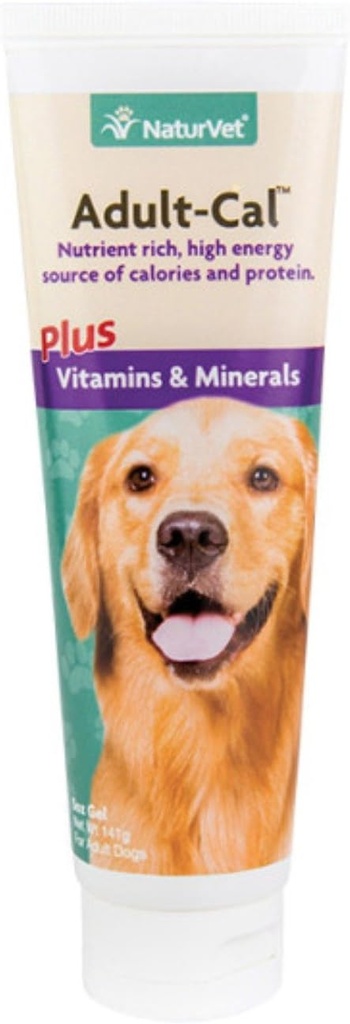 NaturVet Adult-Cal Nutritional Gel Plus Vitamine & Mineralien für Hunde, 5 Unzen Gel, Made in USA
