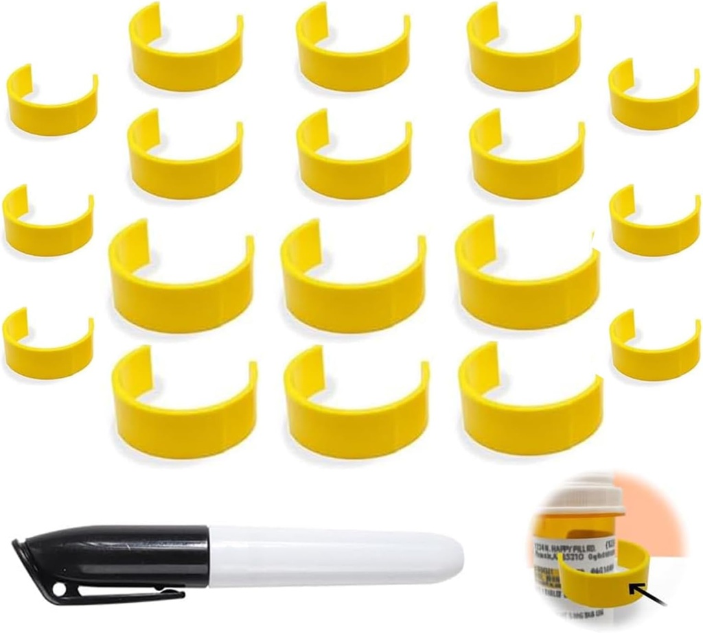 Clips für Pill Bottles, Medizin Flasche Etikett Clips für einfache medizinische Identifizierung, Verpackung mit Etiketten Stift, Geeignet für den täglichen Gebrauch oder Reisen (18)