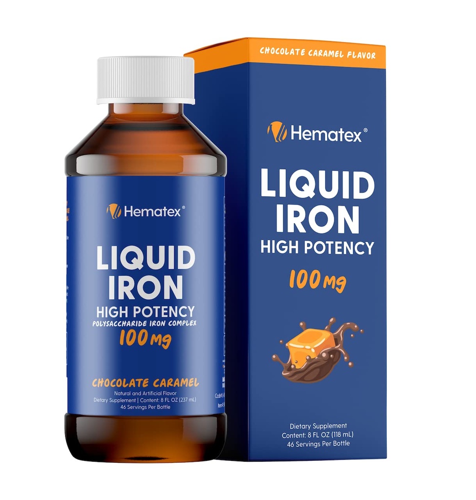 Eisen Ergänzungen für Männer High Potency Liquid Iron für Erwachsene von Hematex - 100mg Polysaccharid Eisen Complex Eisen Ergänzungen für Anämie und Eisenmangel
