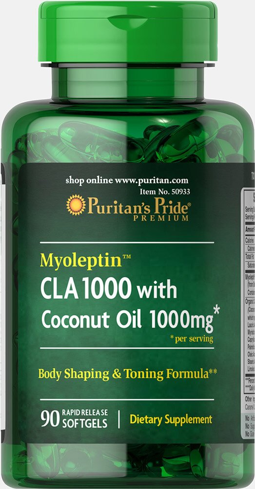 Puritan's Pride Myoleptin CLA 1000 mit Kokosöl-90 Softgels