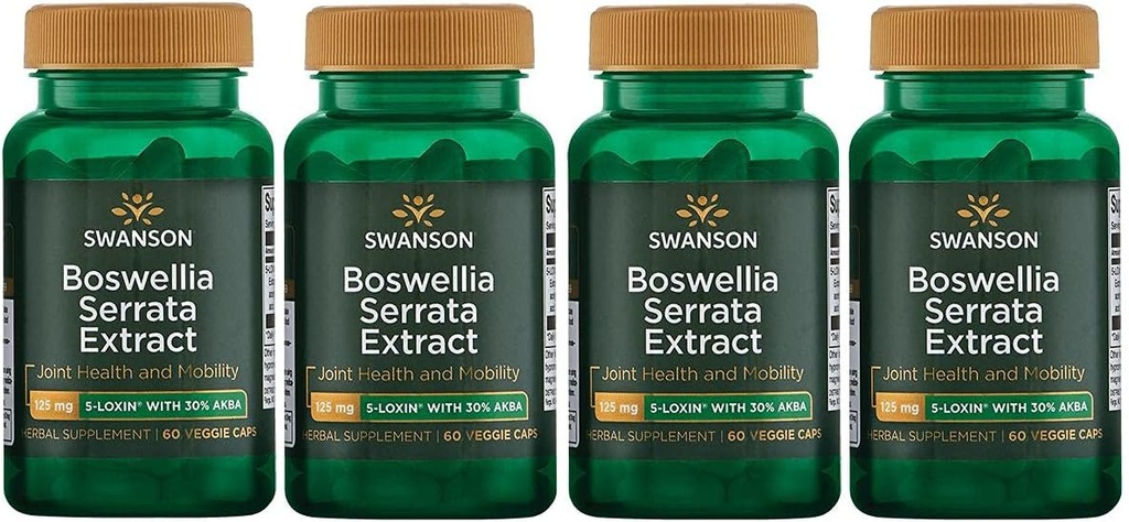 Swanson Boswellia Serrata Extrakt 125 mg 60 Veg Caps 4 Pack
