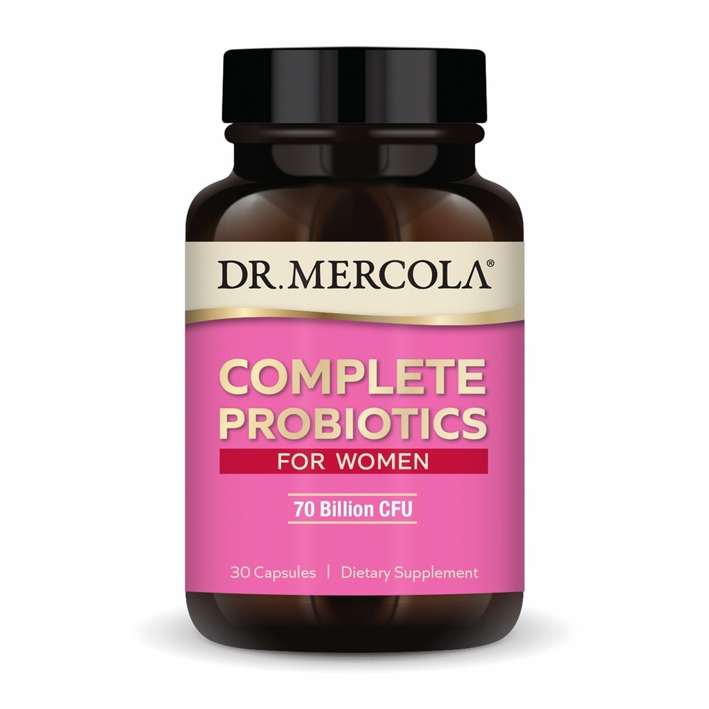 Dr. Mercola Complete Probiotics for Women - Unterstützt Gut, Vaginal & Immune Health - Enthält Lactobacillus Strains - Non-GMO, Gluten-Free & Soy-Free - 30 Kapseln (30 Portionen)