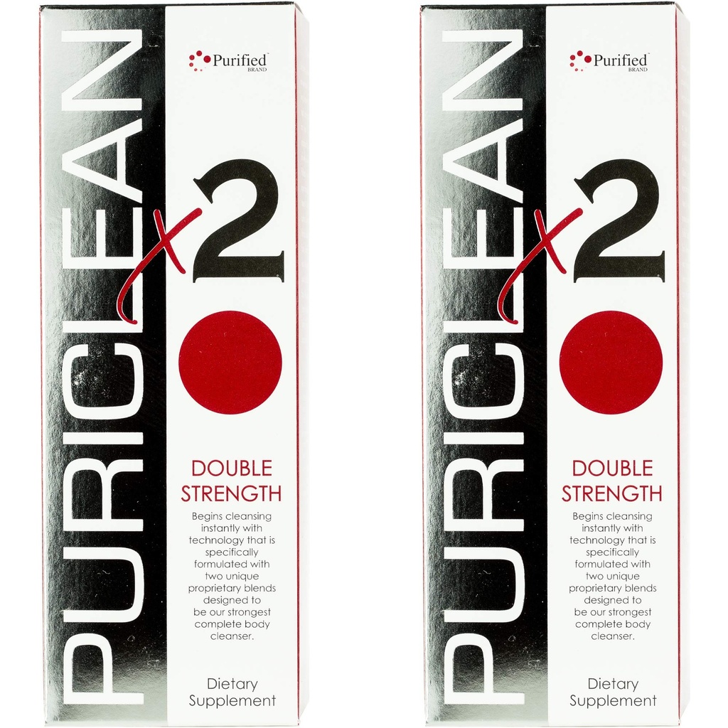 Wellgenix Puriclean x2 Detox Cleanse - Double Strength Deep System Cleanser - Formuliert mit zwei einzigartigen proprietären Blends für den stärksten Reiniger, Entfernen Toxine - 16 oz, 4 Kapseln, 2 Pack