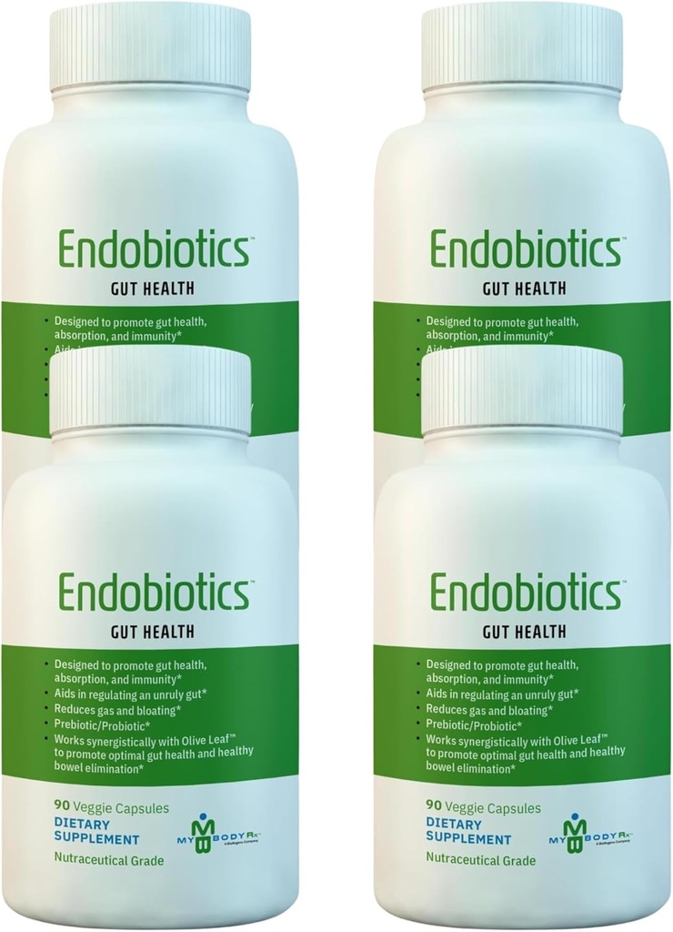 Endobiotics Gut Support Supplement - Reiche Mischung aus acht Beneficial Bakterien für optimale Verdauungs-90 Kapseln 4pk