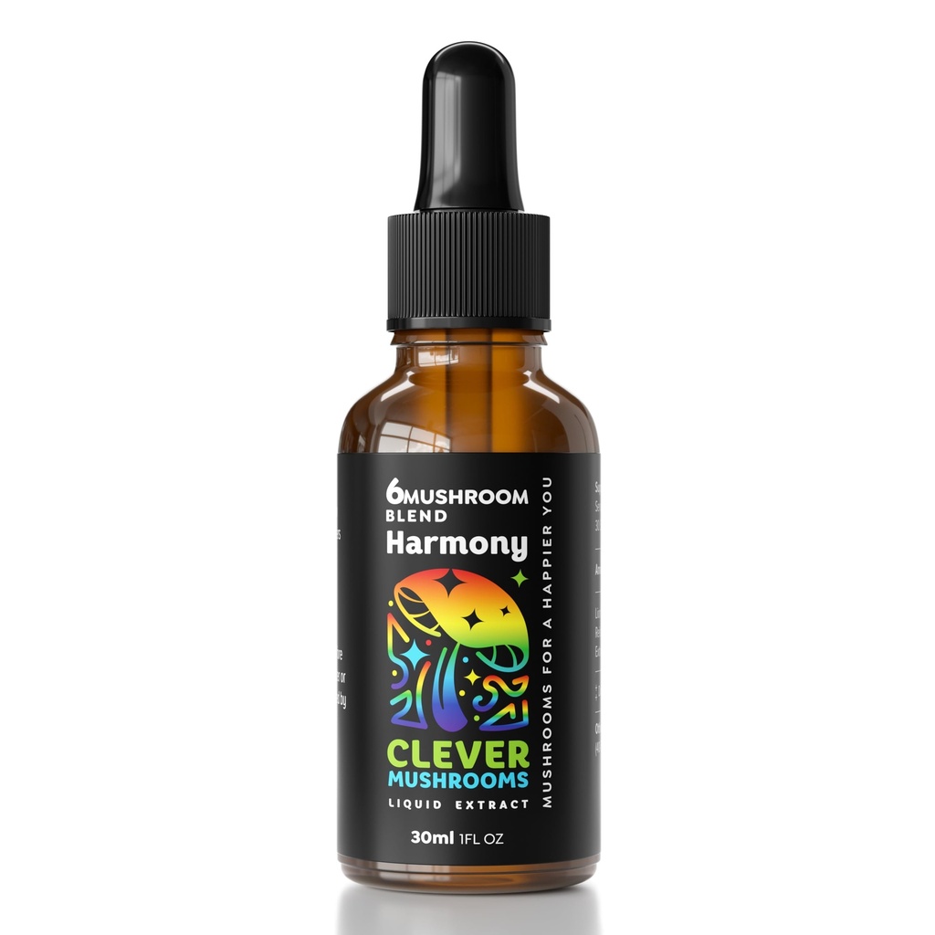 6 Blend Pilz-Flüssig-Extrakt, US Grown Mushrooms Alkoholfrei, Natürliche Energie, kognitive Unterstützung, Immunität Boost,100% Fruchtkörper, Lion's Mane, Cordyceps, Reishi, Chaga, Türkei Tail (1 fl oz)