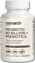 Probiotic 40 Billion + Präbiotika: 4 Diverse Strains - Verdauungs- & Gut Gesundheit (60 Kapseln) - Probiotika für Frauen und Männer - Natürliche | Gut Gesundheit und Immununterstützungsergänzung | Bietet Verdauungsunterstützung