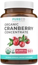 Bio Cranberry Pillen - 50:1 Konzentrat gleich 25.000 mg Frische Cranberries (Vegan) für Urinary Tract Health & Kidney Cleanse - Cranberry Pills for Women - UTI Support Supplement - 60 Kapseln