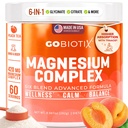 GOBIOTIX Magnesium Glycinate Powder – 6-Form Magnesium Complex: Malate, Citrate & More – Sleep, Stress & Calm Support for Women & Men – High Absorption, Sugar Free – 420mg, 60 Servings (Peach Tea)