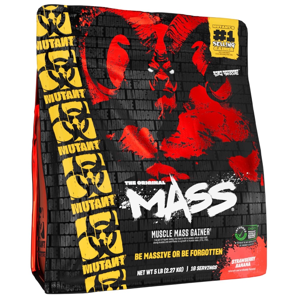 Mutant Maß | Weight Maß Gainer Protein Powder - hohe Calorie Protein Pulver für Massengewinn - Erdbeer Banana - 5 Pfund
