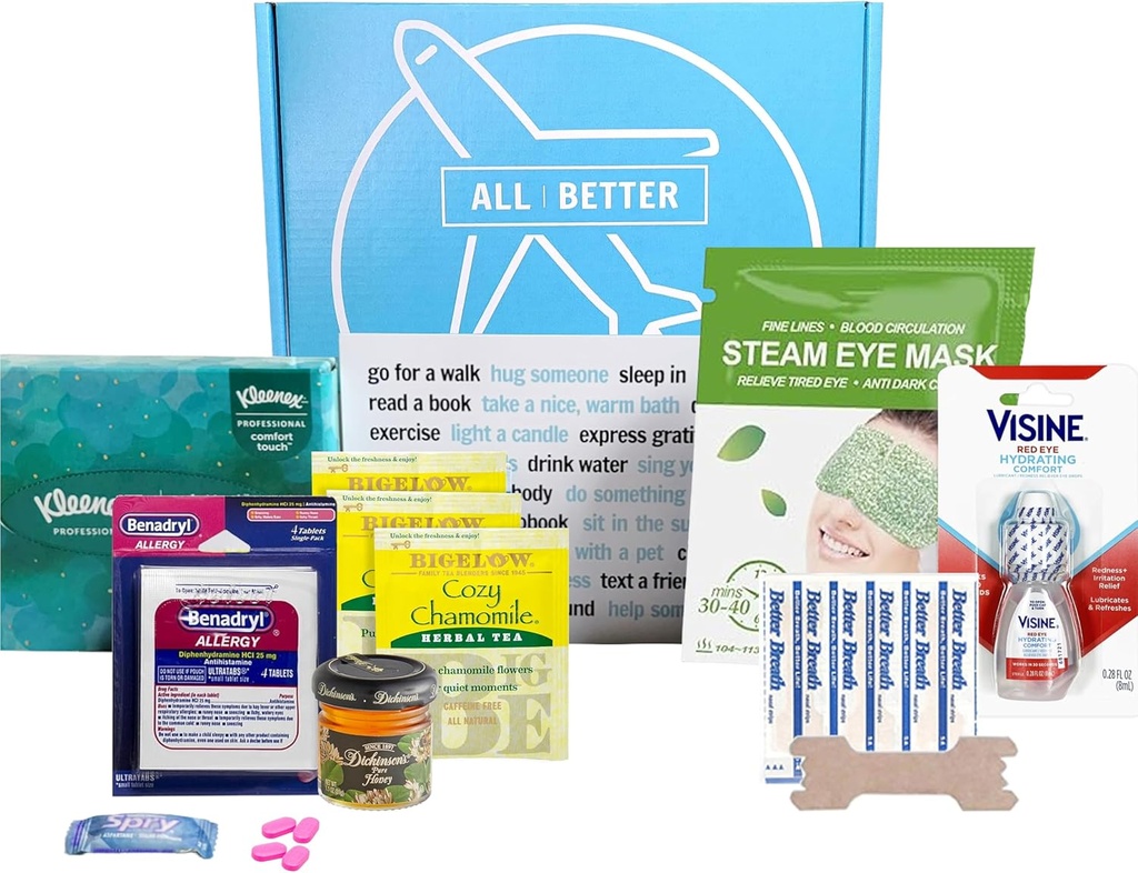 Alle | Better Allergy Care-Paket für kranken Freund mit Allergien oder Hayfever, Holen Sie sich bald Geschenkkorb, Box Nr. 07 (Medium)