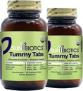 SUNBIOTICS Tummy Tabs - Kaubare probiotische und präbiotische Tablets mit 18 Billion CFUs von 4 probiotischen Strainen für Gut Flora, Immunsystem, & Balanced Microbiome - Vanilla, (Pack von 2)