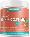 Wonder Paws Skin & Coat Supplement für Hunde mit Lachsöl, Omega 3 & 6, EPA & DHA, fördert gesunde Haut und Mantel, juckendes Relief, Gelenk und allgemeine Gesundheit, Köstliches Flavor, 70 Haut und Mantel Weichkäse