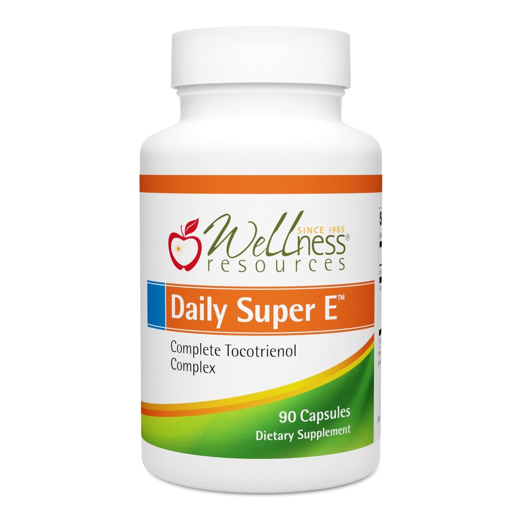 Wellness Ressourcen Daily Super E - Tocotrienol Vitamin E Complex: Soy-Free Full Spectrum Vitamin E mit Delta, Gamma & Alpha Tocotrienols für Antioxidantienschutz, Natürliche Quelle, Non-GMO (90 Caps)