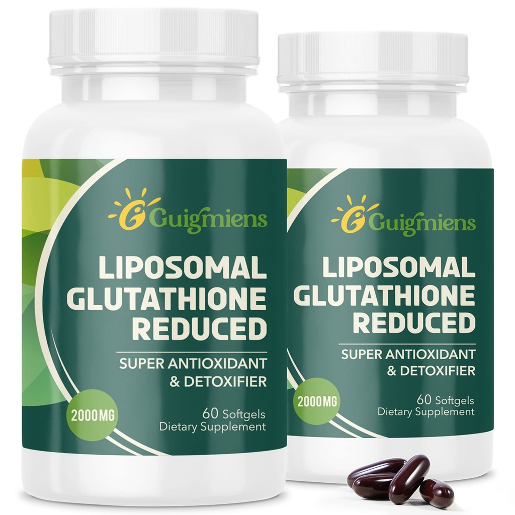 Liposomales Glutathion 2000 MG, 10x bessere Absorption, Glutathion Supplement mit Hyaluronsäure + Kollagenpeptid + Resveratrol, starkes Antioxidans, 120 Zählung