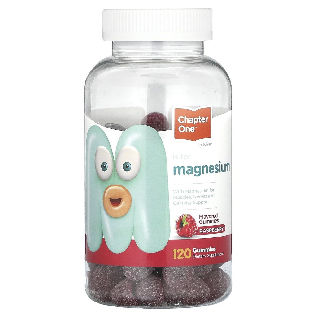 Kapitel Ein Magnesium-Gummi für Kinder & Erwachsene - Natürliche Kalm-Gummien - Kalm Magnesium Citrat - Knochen und Muskel-Funktion Ergänzungen für Kinder & Erwachsene - Mood-Unterstützung, Kosher Raspberry Flavor (120)
