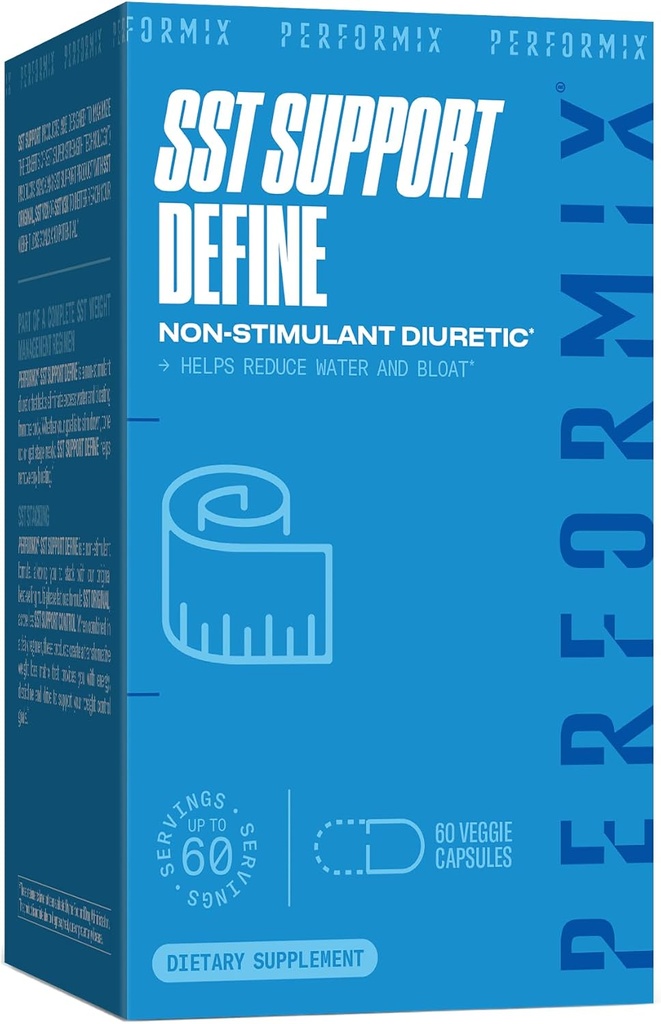 PERFORMIX SST Support Define Non-Simulant Diuretic - 60 Veggie Kapseln - Reduzieren Sie Wasser und Bloating - unterstützen Urinary Tract Health & Full Body Cleanse mit Dandelion Extract & Apple Cider Vinegar