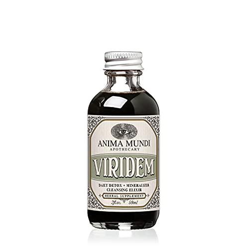 Anima Mundi Apothecary Viridem Greens Detox Elixir - GI & Liver Detox Liquid Supplement, Natürliche Kräuterreinigung mit Chlorophyll, Moringa + Organische Chlorella - Zu Saft & Alkalisierende Tee (2oz) hinzufügen