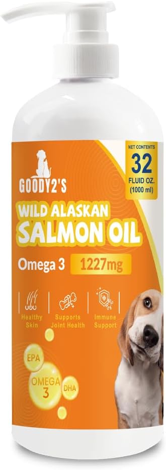Alaskan Lachsöl für Hunde & Katzen - Omega 3 EPA DHA Fischöl für gesunde Haut & Coat, Joint & Bone Unterstützung, Allergie Relief, & Entzündung Verteidigung - 32oz All-Natural Liquid Supplement