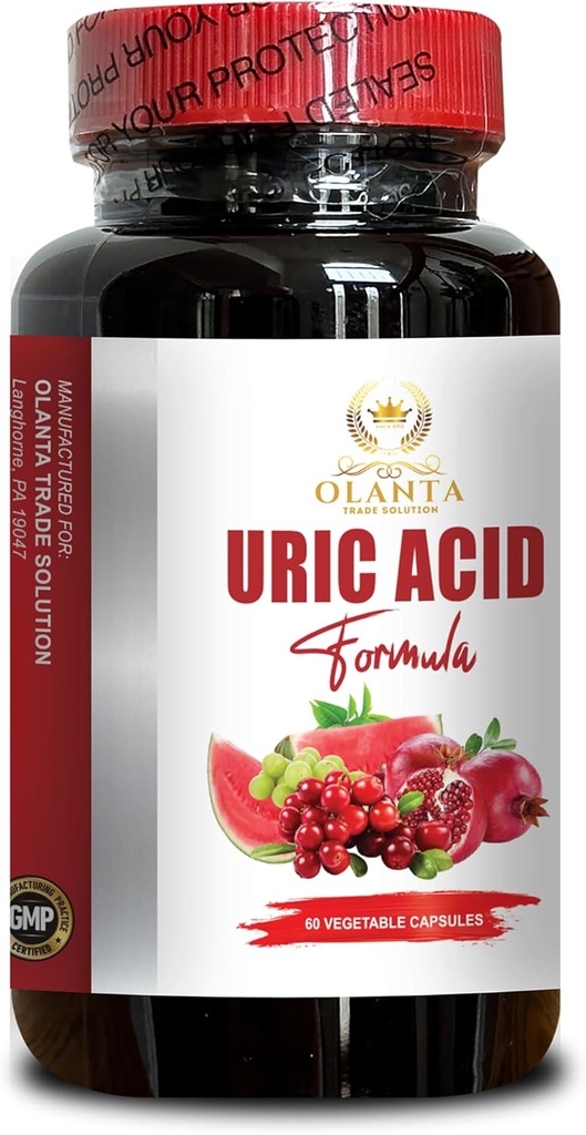 URIC Acid - Natural Uric Acid Control for Men and Women, Support Joint Mobility, Uric Acid Balance Support Supplement - 1 Bottle 60 Capsules