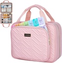 Leudes Travel Pill Bottle Organizer,Medicine Organizer und Storage,Home Medication Bag, Cases, Träger für Pillen,Vitamin,Fish Oil, Ergänzungen für Frauen und Männer (Large, Pink)