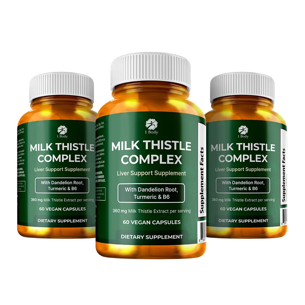 1 Body Liver Support Triple Pack - 180 Kapseln - Milk Thistle und Dandelion Root