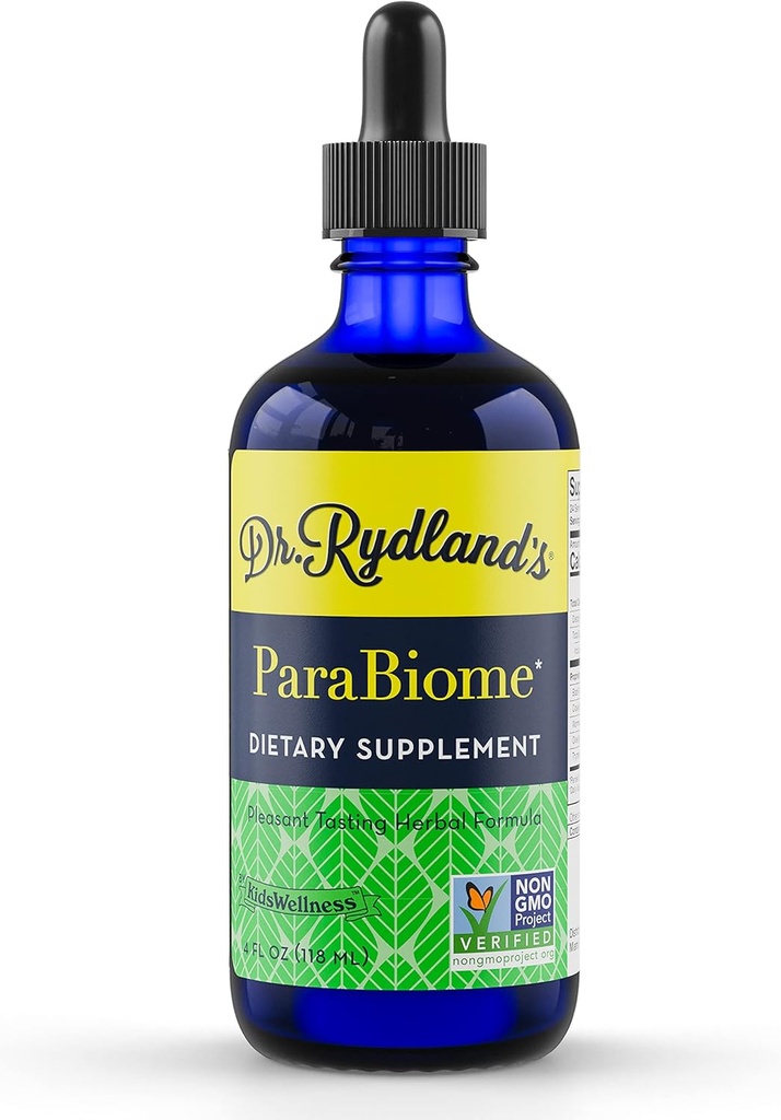 Dr. Rydland's Herbal Supplement | Created by KidsWellness, Effective on Adults & Children | ParaBiome Advanced Cleanse and Digestive Support | Made with Black Walnut, Clove, Wormwood | 4 Ounce Bottle