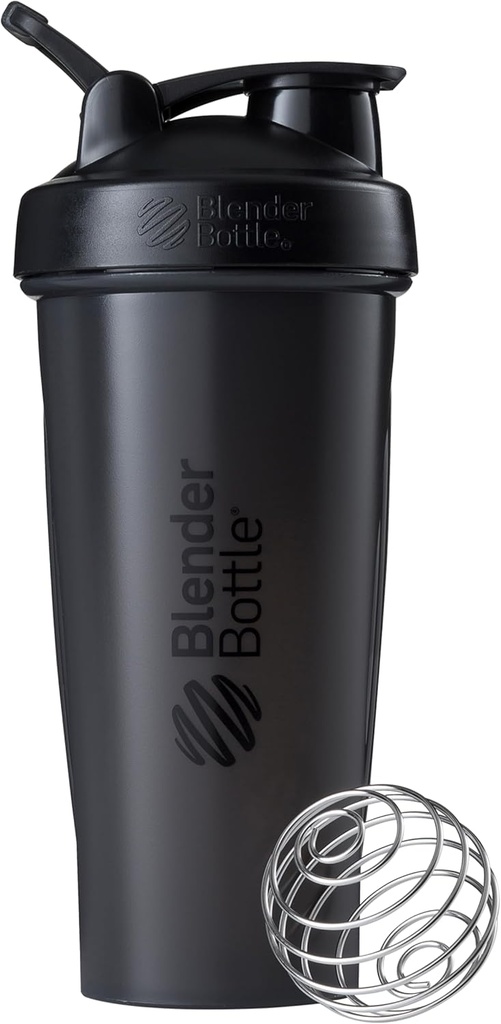BlenderBottle Classic Shaker Bottle Perfekt für Protein Shakes und Pre Workout, 28-Ounce, Schwarz
