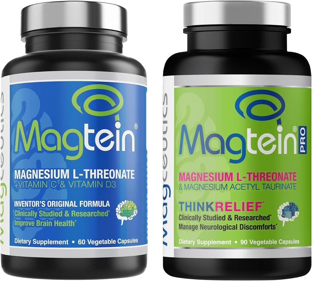 Magtein Magnesium L-Threonate 60 Kapseln, Magceutics MagteinPRO 90 Kapseln - Bundle