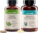 NatureWise Total Colon Care Fiber Cleanse und Omega 3 Fischöl Kapseln [60 Count Every]