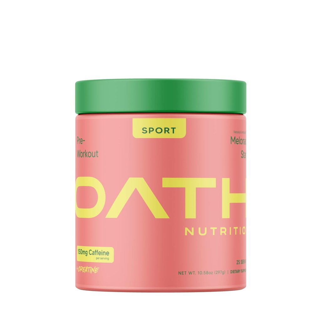 Oath Nutrition Sport Sugar Free Pre-Workout Powder, Melonade Stand, Enthält Kreatin Monohydrat, Koffein und Beta Alanine, Pre Workout Pulver für Frauen und Männer, 25 Servierungen