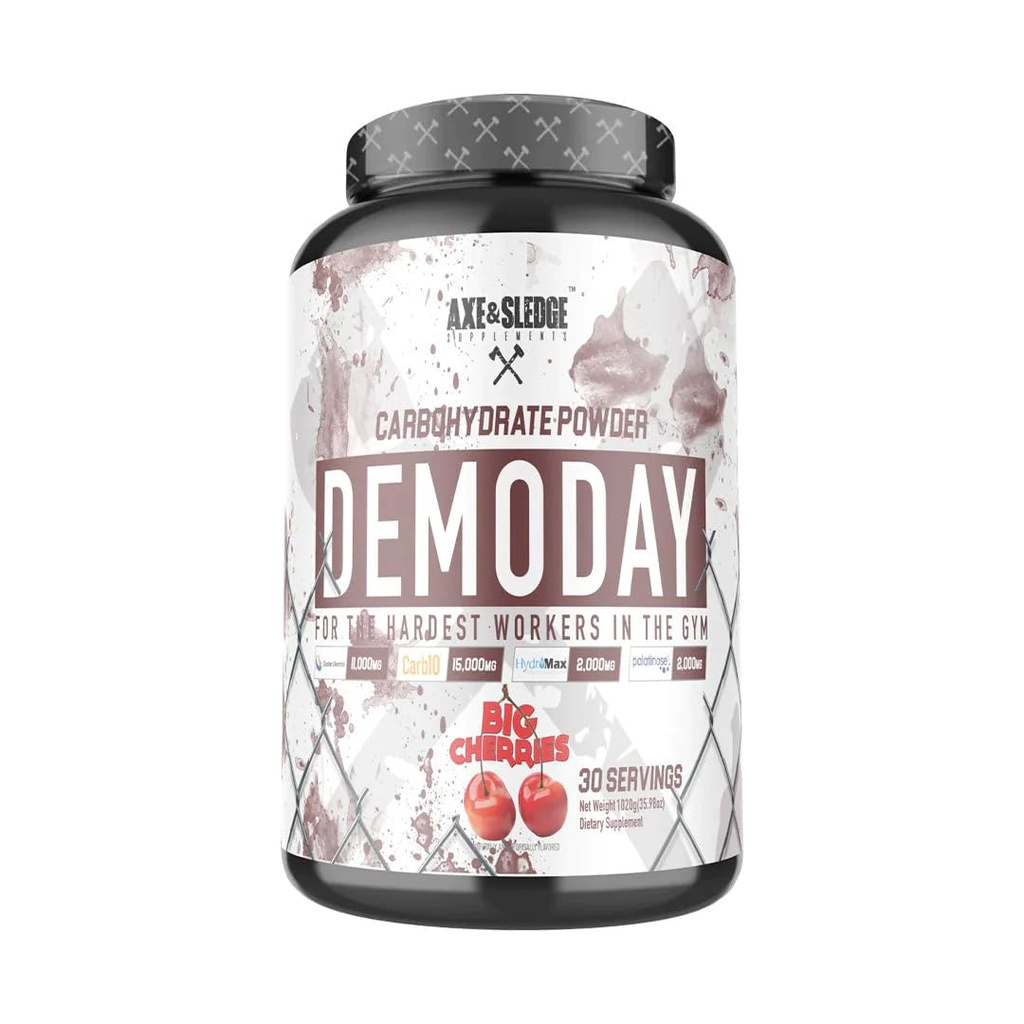 Axt & Schlitten ergänzt Demo Day Intra-Workout Kohlenhydrat-Pulver mit Cluster Dextrin, Carb10, Hydromax, & Palatinose, steigert Leistung und Pumpen, 30 Portionen (Big Cherries)