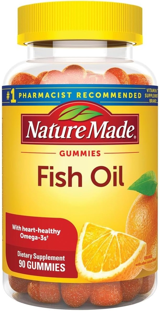 Fischölgummis, 90 Softgels, mit Herz-Gesundheit Omega 3s 57 mg, in Erdbeere, Zitronen, & Orange