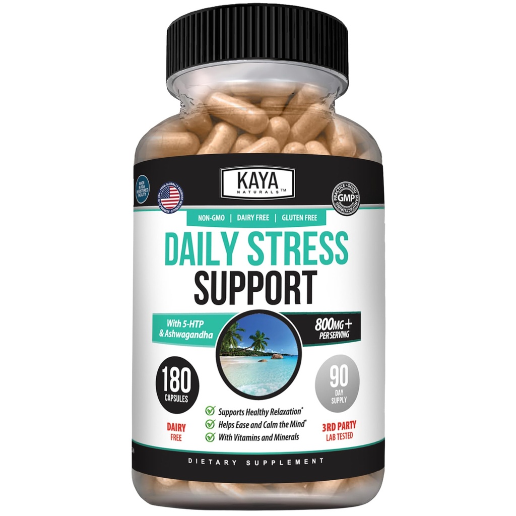 Kaya Naturals - Natürliche Kräuter-Unterstützung Vitamin-Ergänzung sind entwickelt, um Ihnen zu helfen, Balance und Entspannung in Ihrer täglichen Routine zu finden - Vitamin-Ergänzung - 180 Kapseln