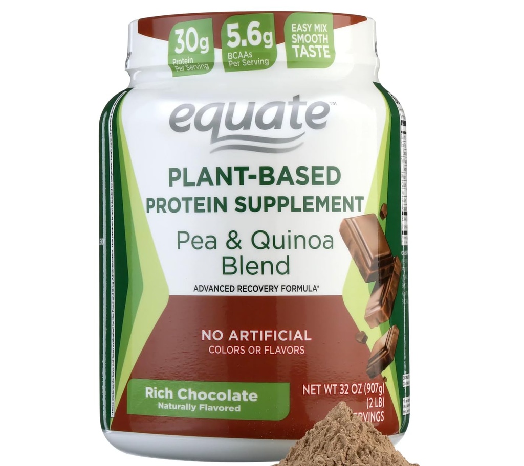 Equate pflanzliche Proteinergänzung, Rich Chocolate Keine articial Farben 32OZ-L8
