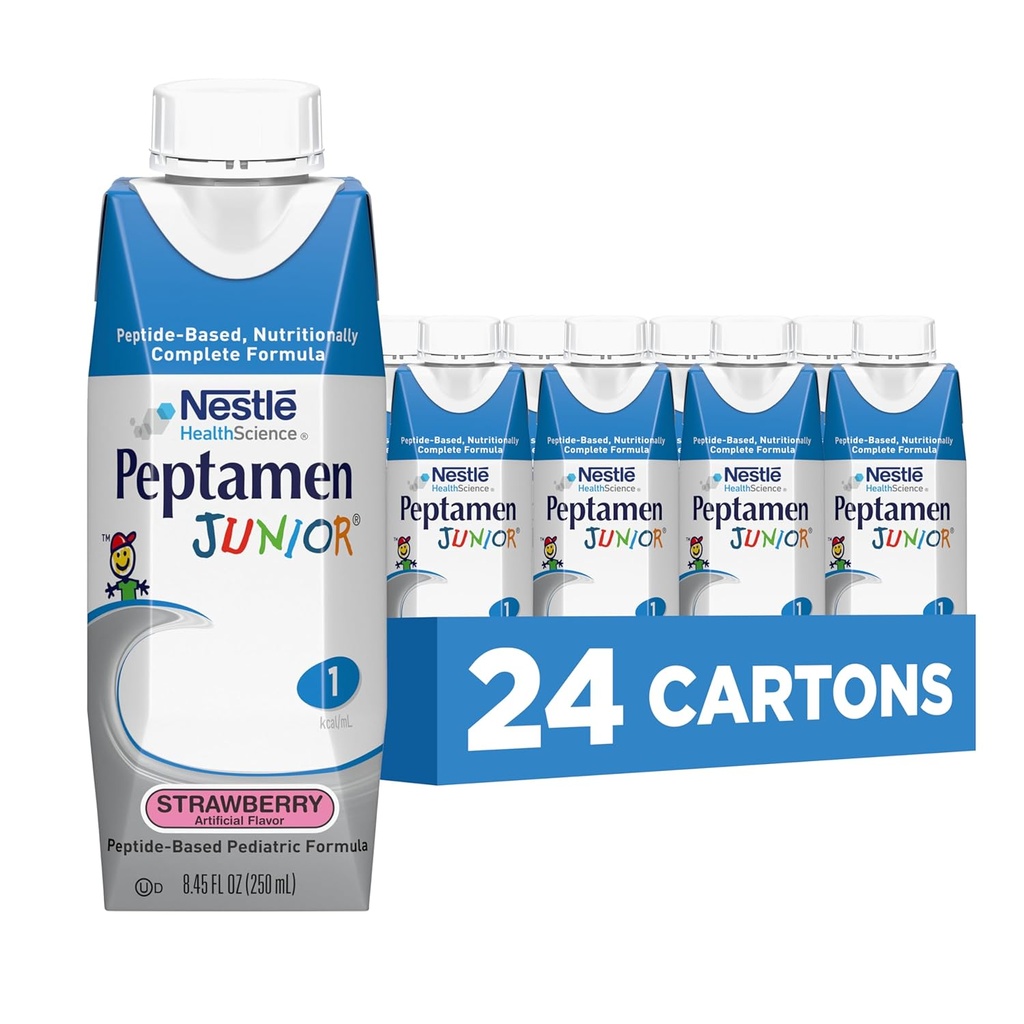 Peptamen Junior Supplement, Erdbeere, 8.45 Flüssige Unze, Packung mit 24