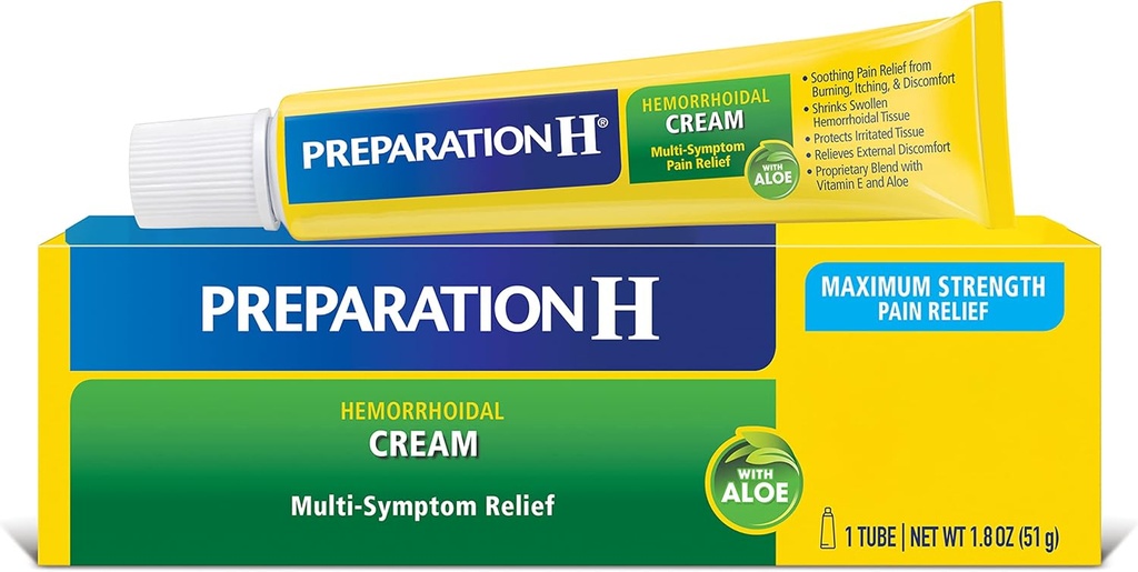 Zubereitung H Hämorrhoid Creme mit Aloe für Multi-Symptom Relief - 1,8 Oz Tube