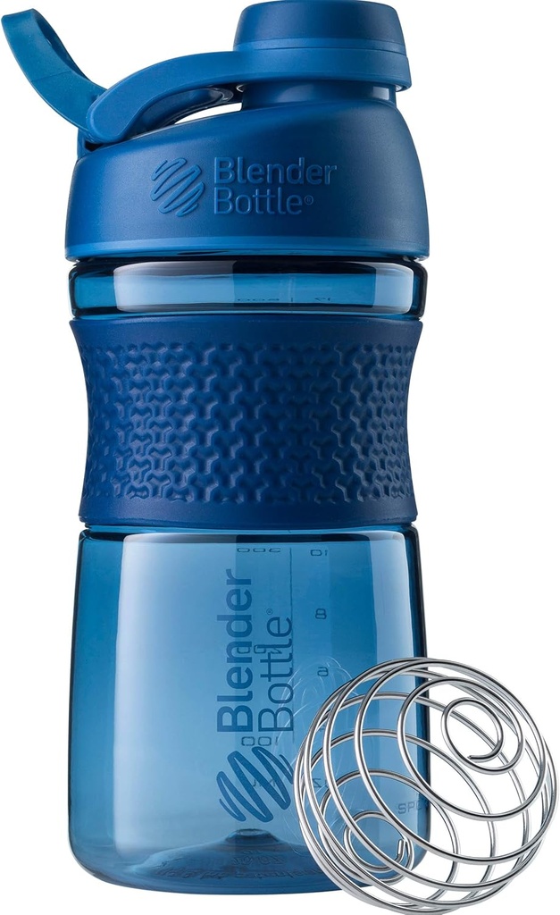 BlenderBottle 20-Ounce Black and Navy Protein Shaker Flaschen mit BlenderBall Wire Whisk