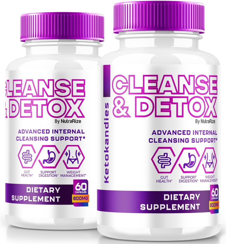 (2 Pack) Ketokandies Cleanse & Detox Kapseln, erweiterte interne Reinigung Unterstützung für gesunde Gewichtsverlust, All-Natural Formel für Cleanse und Detox, Keto Kandies Pastillas Bewertungen (120 Kapseln)