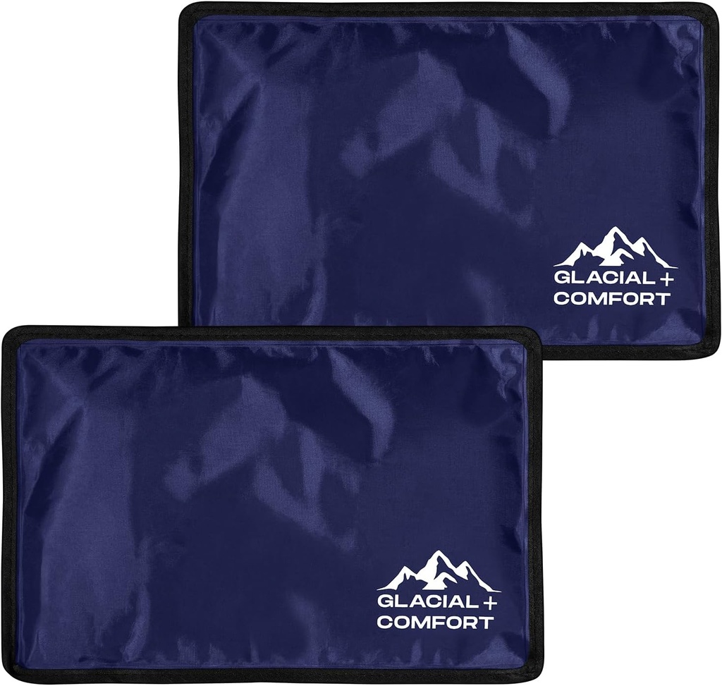 Glacial Comfort Gel Ice Pack für Rückenschmerzen - (12" x 8") Wiederverwendbare Kalte Pads für Hip, Knie, Schulterverletzungen, Muskeln, Migraine & Postpartum Erholung mit Flex Technology - Nach Chirurgie.